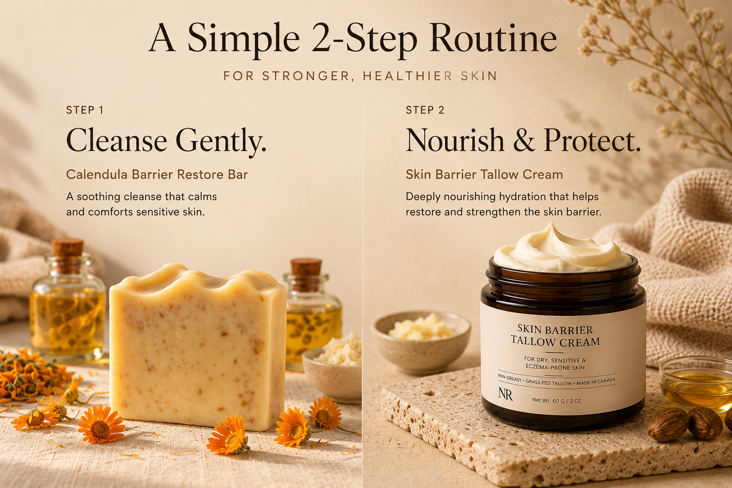 Skin Barrier Tallow Cream - For Dry, Eczema-Prone Skin
