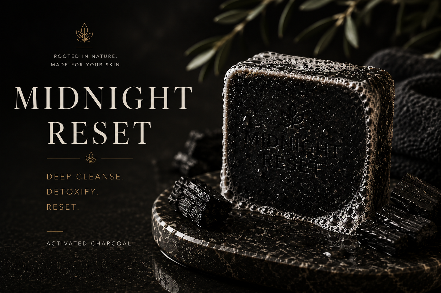Midnight Reset – Deep Cleansing Acne Bar for Congested, Breakout-Prone Skin