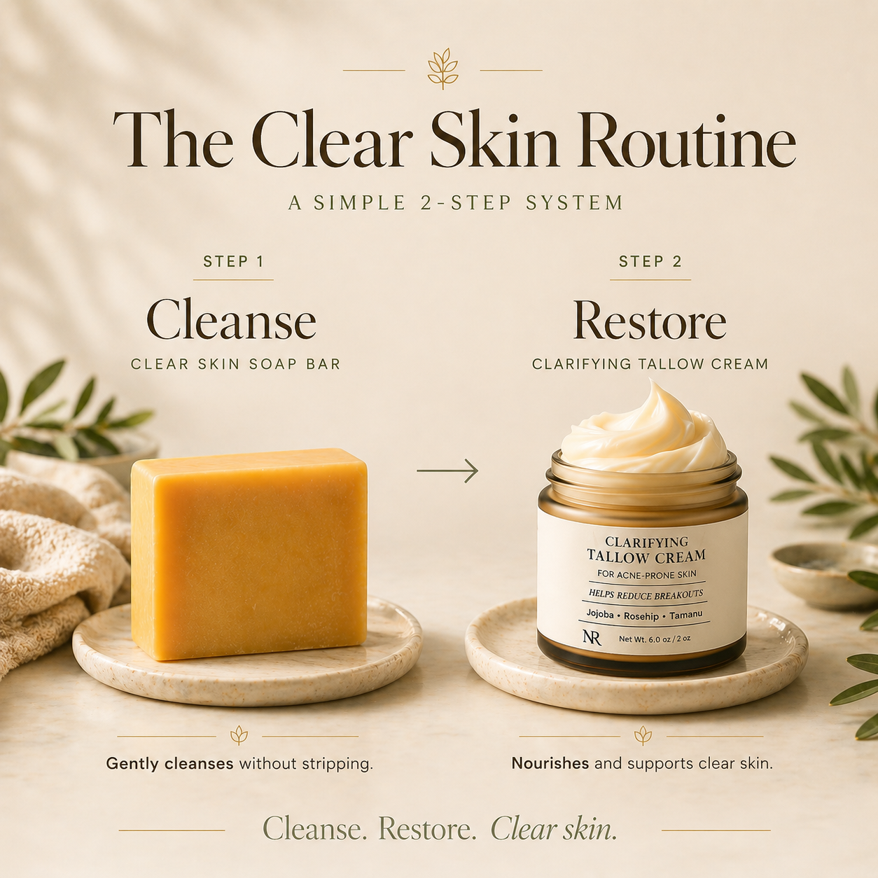 Clear Skin Routine – Daily Acne System for Balanced, Breakout-Prone Skin