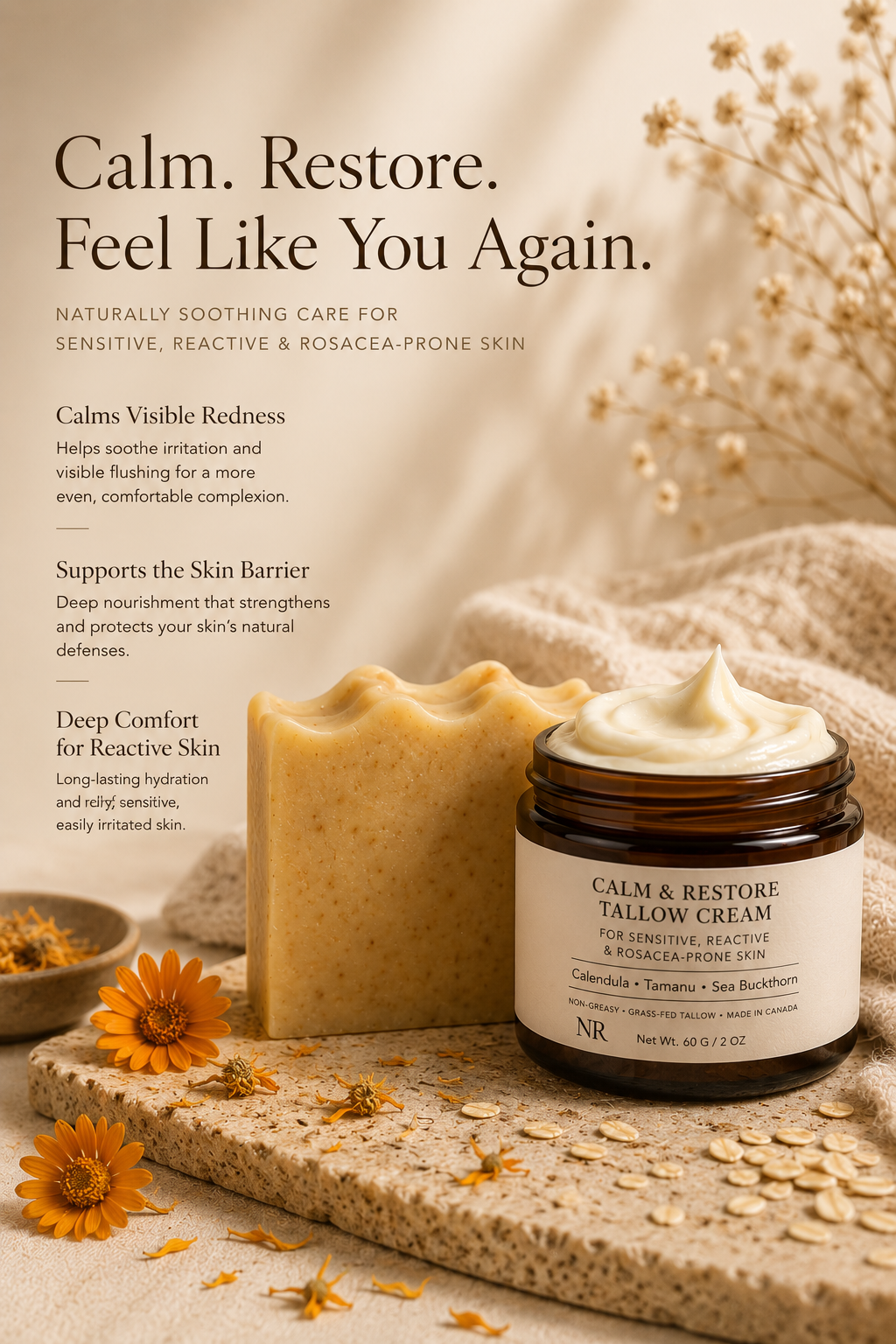 Calm & Restore System – Gentle Routine for Redness & Reactive Skin