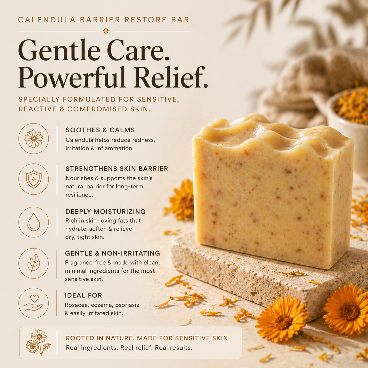 Calendula Barrier Restore – Ultra-Gentle Cleanser for Rosacea, Eczema & Reactive Ski