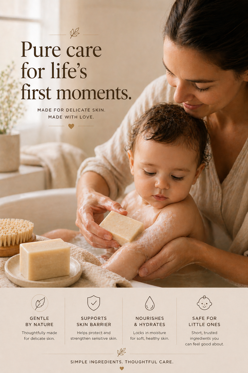 👶 PURE BEGINNINGS BABY BA – Minimal, Fragrance-Free Cleanser for Babies